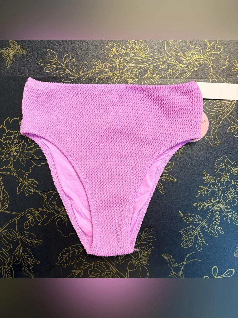 💜 Victoria's Secret The Wave Textured Swim Bottom Orchid Pink | XS-M NWT